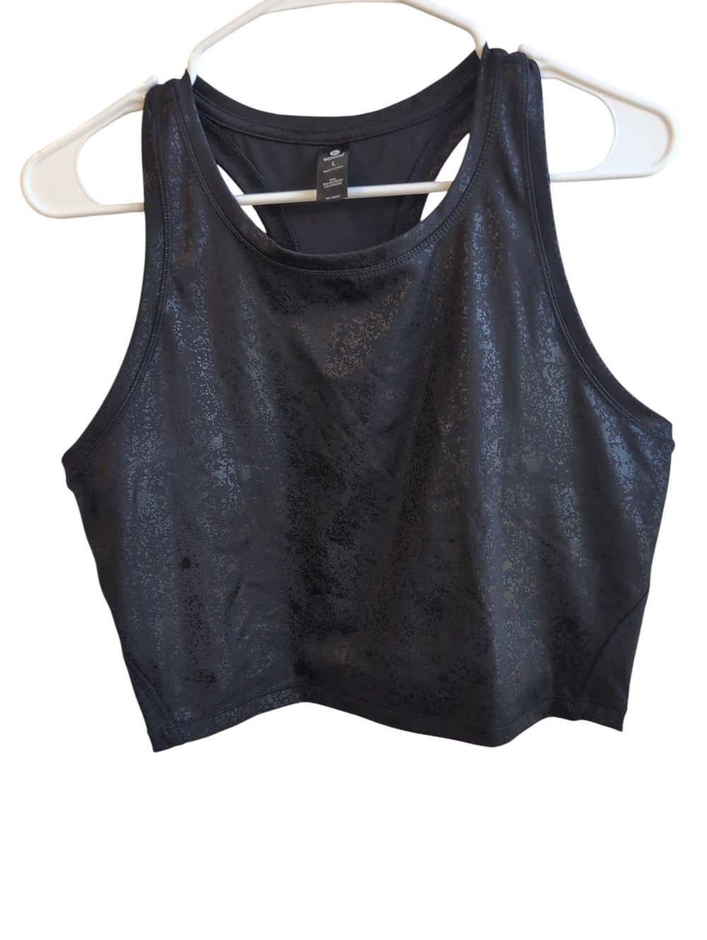 90 Degrees By Reflex Black Crackle Cropped Tank Size Large - Picture 1 of 4